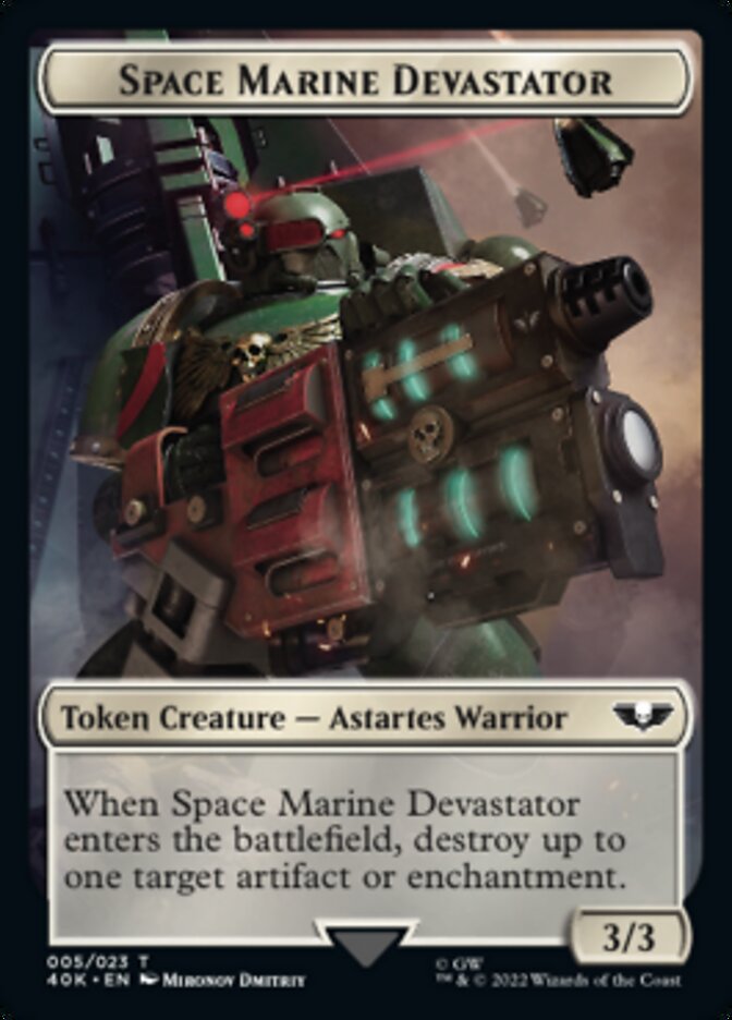 Soldier (002) // Space Marine Devastator Double-Sided Token [Warhammer 40,000 Tokens] | Tables and Towers