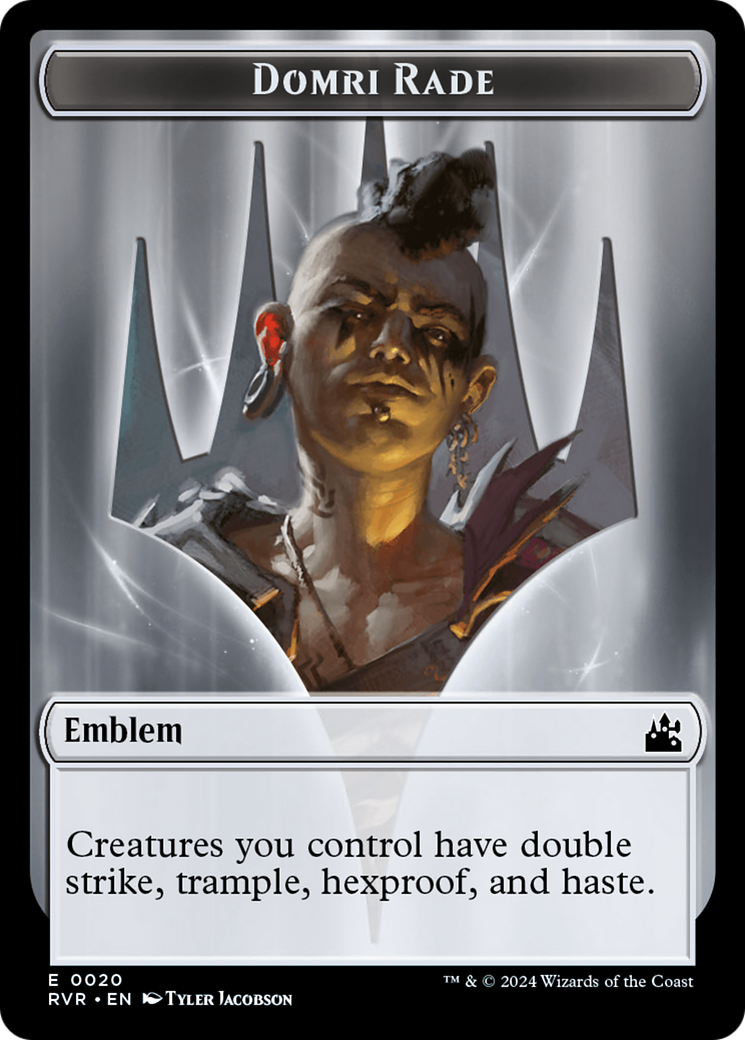 Goblin (0008) // Emblem - Domri Rade Double-Sided Token [Ravnica Remastered Tokens] | Tables and Towers