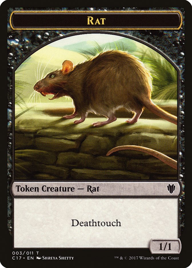 Cat Warrior (008) // Rat (003) Double-Sided Token [Commander 2017 Tokens] | Tables and Towers