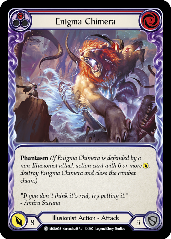 Enigma Chimera (Red) [MON098-RF] (Monarch)  1st Edition Rainbow Foil | Tables and Towers