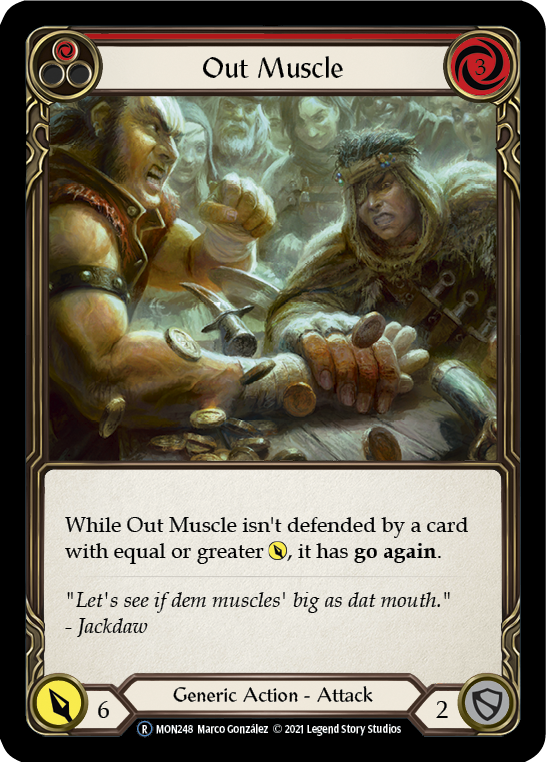 Out Muscle (Red) [U-MON248-RF] (Monarch Unlimited)  Unlimited Rainbow Foil | Tables and Towers