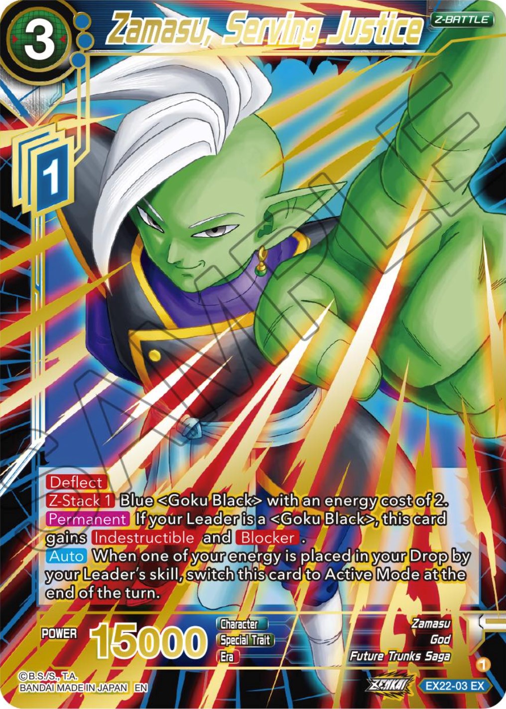 Zamasu, Serving Justice (Gold Stamped) (EX22-03) [Ultimate Deck 2023] | Tables and Towers