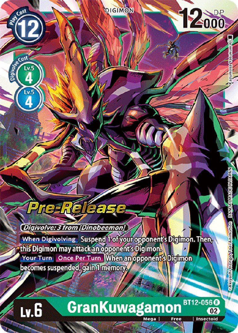 GranKuwagamon [BT12-056] [Across Time Pre-Release Cards] | Tables and Towers