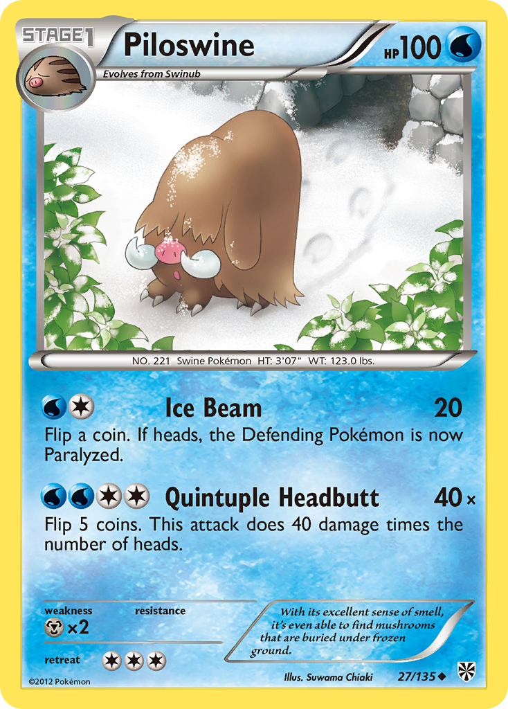 Piloswine (27/135) [Black & White: Plasma Storm] | Tables and Towers