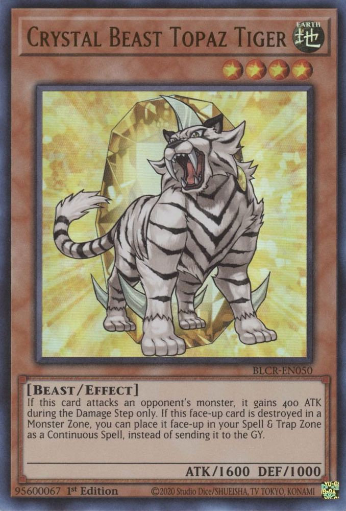 Crystal Beast Topaz Tiger [BLCR-EN050] Ultra Rare | Tables and Towers