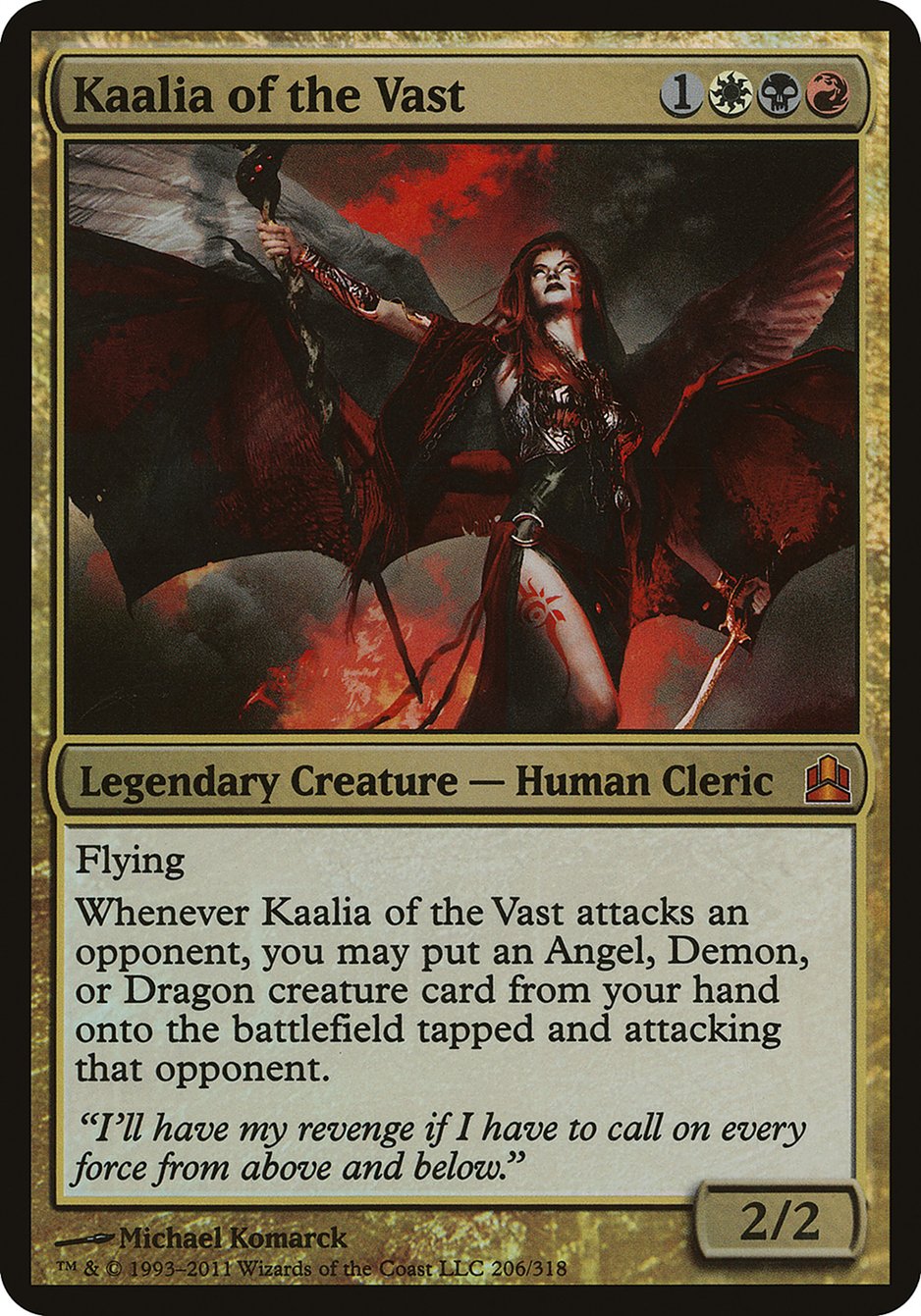 Kaalia of the Vast (Oversized) [Commander 2011 Oversized] | Tables and Towers