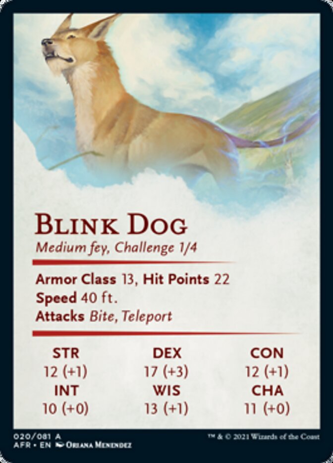 Blink Dog Art Card [Dungeons & Dragons: Adventures in the Forgotten Realms Art Series] | Tables and Towers