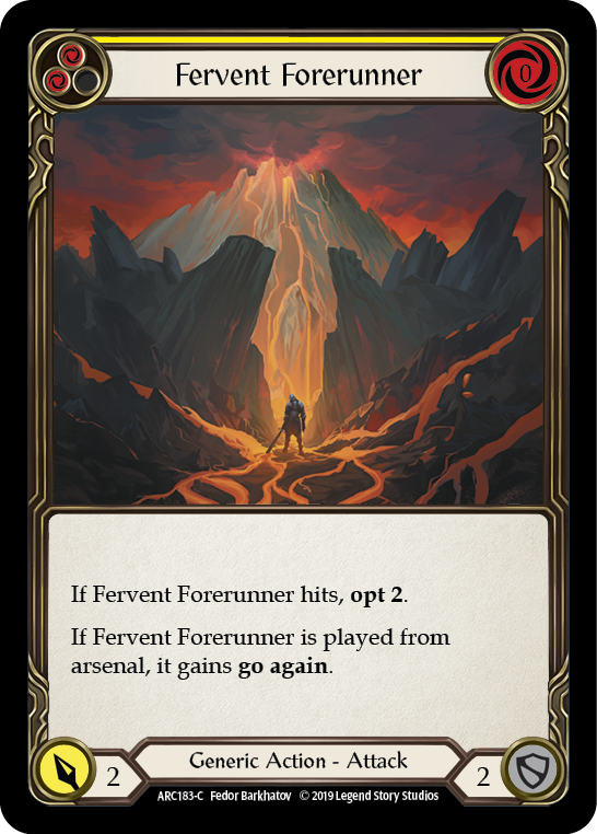 Fervent Forerunner (Yellow) [ARC183-C] (Arcane Rising)  1st Edition Rainbow Foil | Tables and Towers