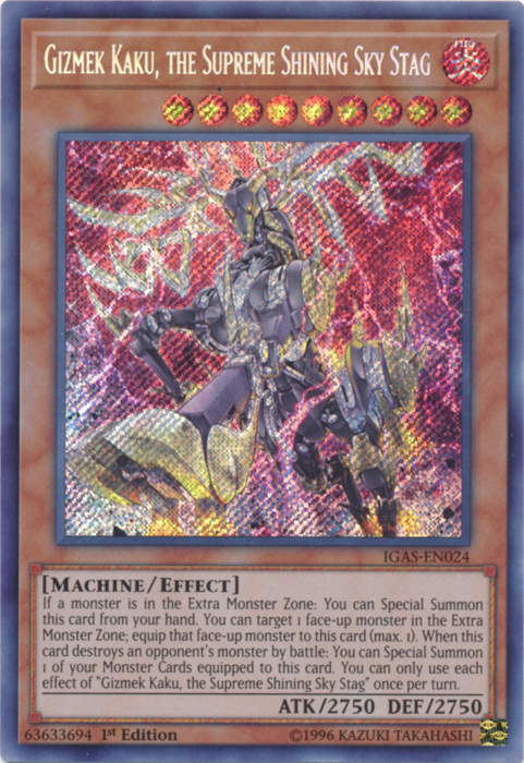 Gizmek Kaku, the Supreme Shining Sky Stag [IGAS-EN024] Secret Rare | Tables and Towers