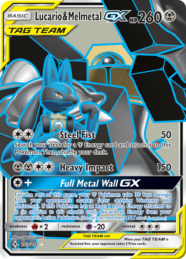 Lucario & Melmetal GX (203/214) [Sun & Moon: Unbroken Bonds] | Tables and Towers