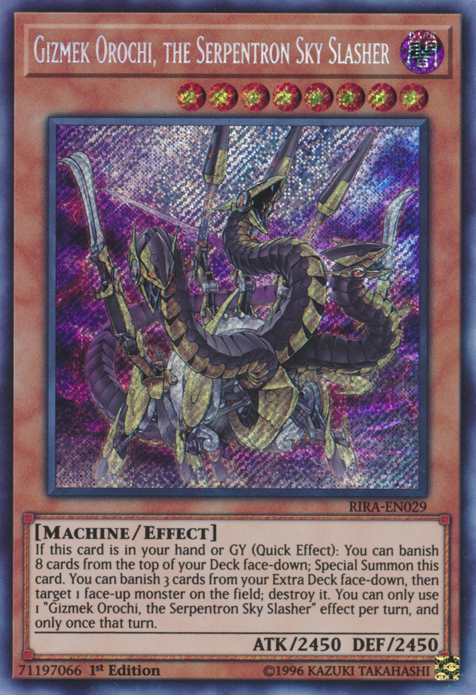 Gizmek Orochi, the Serpentron Sky Slasher [RIRA-EN029] Secret Rare | Tables and Towers