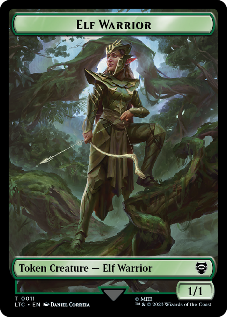 Elf Warrior // Treasure Double Sided Token [The Lord of the Rings: Tales of Middle-Earth Commander Tokens] | Tables and Towers