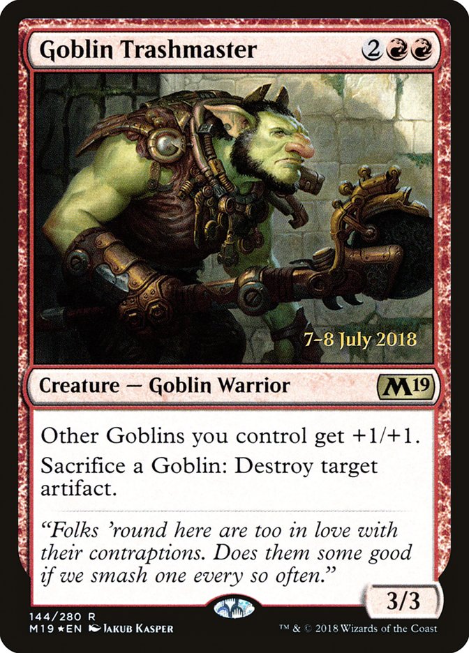 Goblin Trashmaster [Core Set 2019 Prerelease Promos] | Tables and Towers