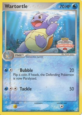 Wartortle (42/100) (States Championship Promo) [EX: Crystal Guardians] | Tables and Towers