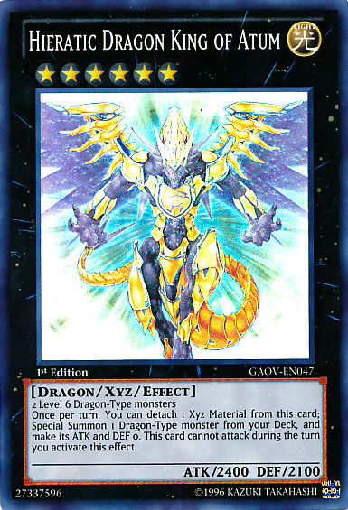 Hieratic Dragon King of Atum [GAOV-EN047] Super Rare | Tables and Towers