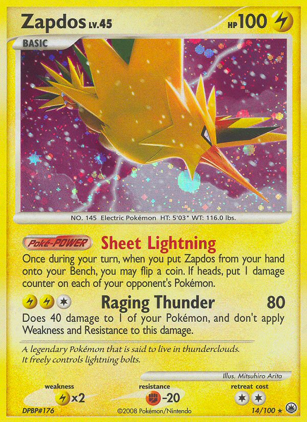 Zapdos (14/100) [Diamond & Pearl: Majestic Dawn] | Tables and Towers