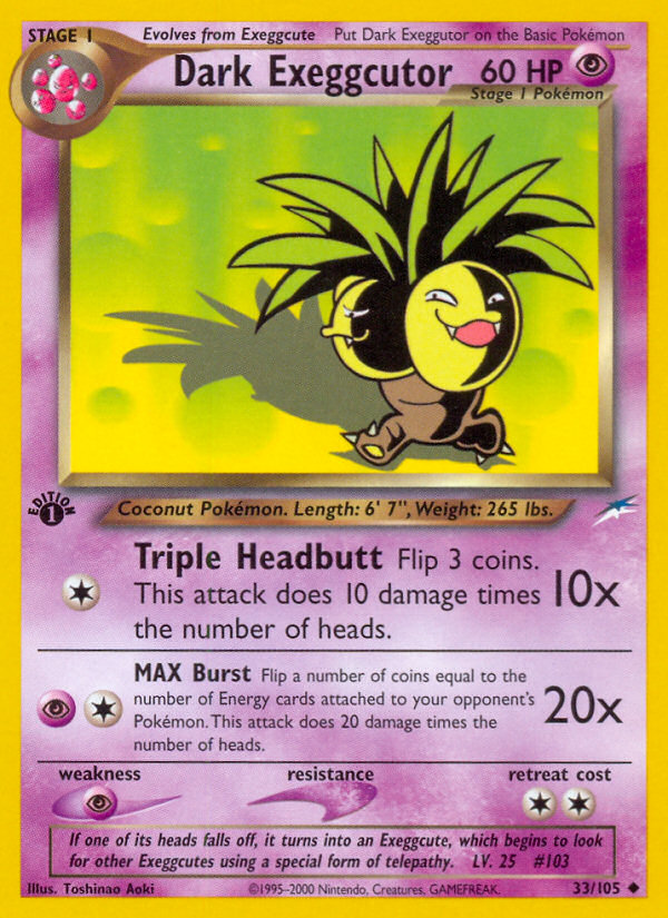 Dark Exeggutor (33/105) [Neo Destiny 1st Edition] | Tables and Towers