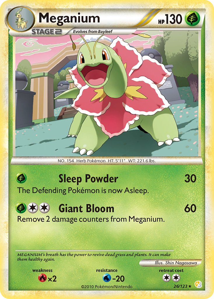 Meganium (26/123) (Theme Deck Exclusive) [HeartGold & SoulSilver: Base Set] | Tables and Towers