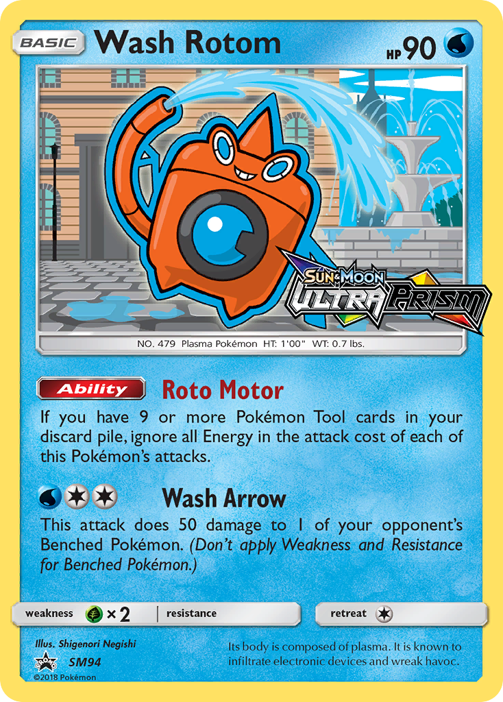 Wash Rotom (SM94) [Sun & Moon: Black Star Promos] | Tables and Towers