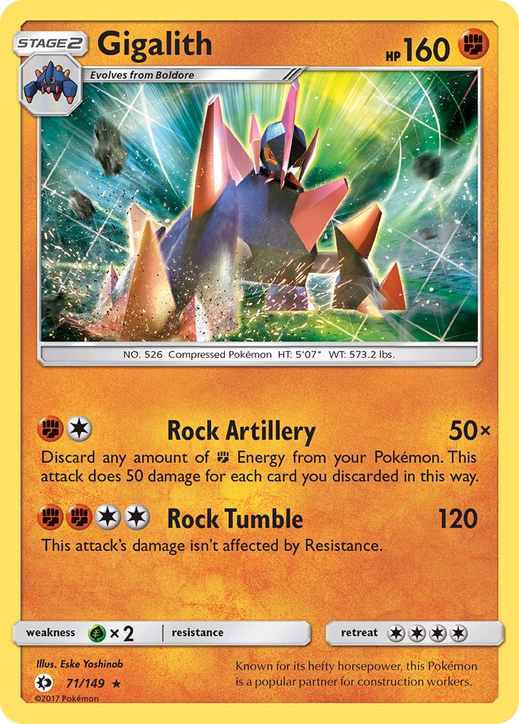 Gigalith (71/149) (Cosmos Holo) (Blister Exclusive) [Sun & Moon: Base Set] | Tables and Towers