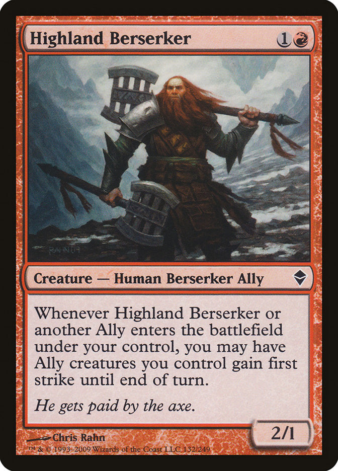 Highland Berserker [Zendikar] | Tables and Towers