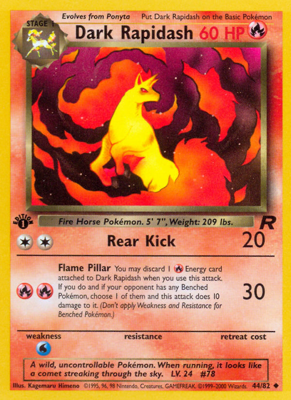 Dark Rapidash (44/82) [Team Rocket 1st Edition] | Tables and Towers