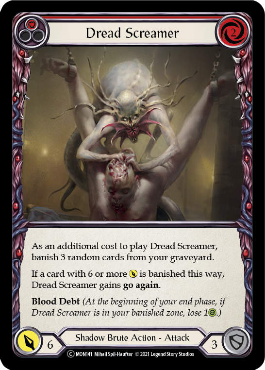 Dread Screamer (Red) [U-MON141-RF] (Monarch Unlimited)  Unlimited Rainbow Foil | Tables and Towers