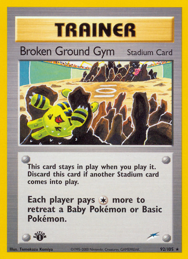 Broken Ground Gym (92/105) [Neo Destiny 1st Edition] | Tables and Towers