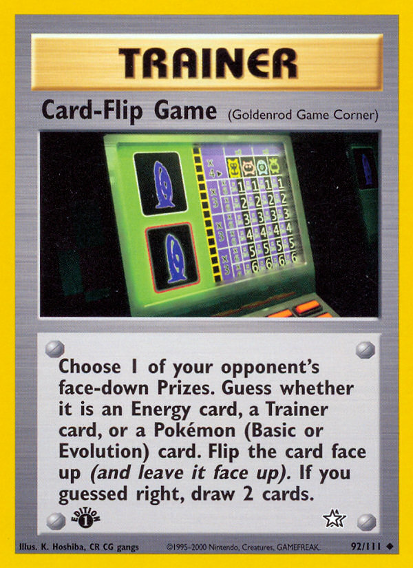 Card-Flip Game (92/111) [Neo Genesis 1st Edition] | Tables and Towers