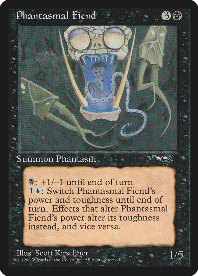 Phantasmal Fiend (Dark Green Background) [Alliances] | Tables and Towers