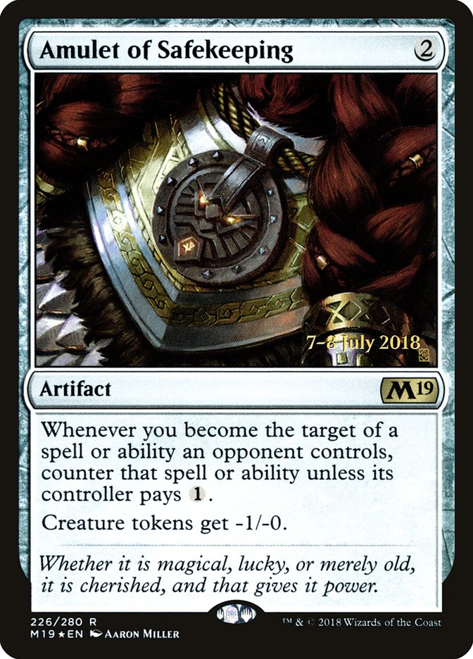 Amulet of Safekeeping [Core Set 2019 Prerelease Promos] | Tables and Towers