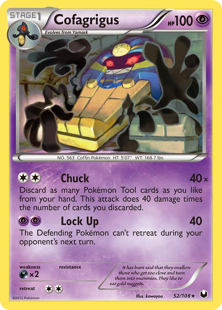 Cofagrigus (52/108) (Cracked Ice Holo) (Theme Deck Exclusive) [Black & White: Dark Explorers] | Tables and Towers