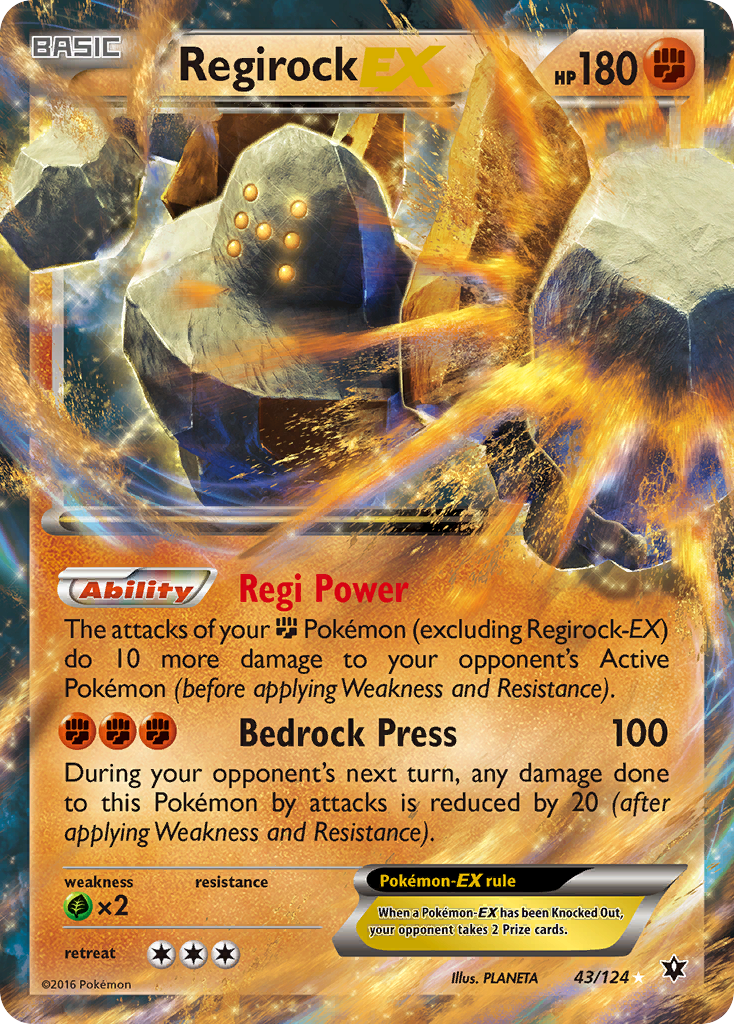 Regirock EX (43/124) [XY: Fates Collide] | Tables and Towers