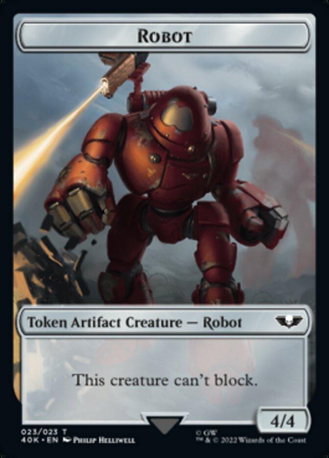 Astartes Warrior // Robot Double-Sided Token (Surge Foil) [Warhammer 40,000 Tokens] | Tables and Towers