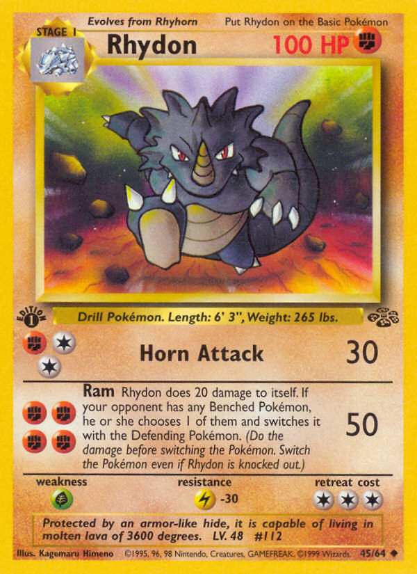 Rhydon (45/64) [Jungle 1st Edition] | Tables and Towers