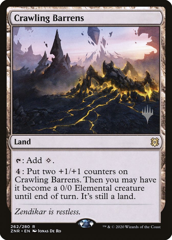 Crawling Barrens (Promo Pack) [Zendikar Rising Promos] | Tables and Towers