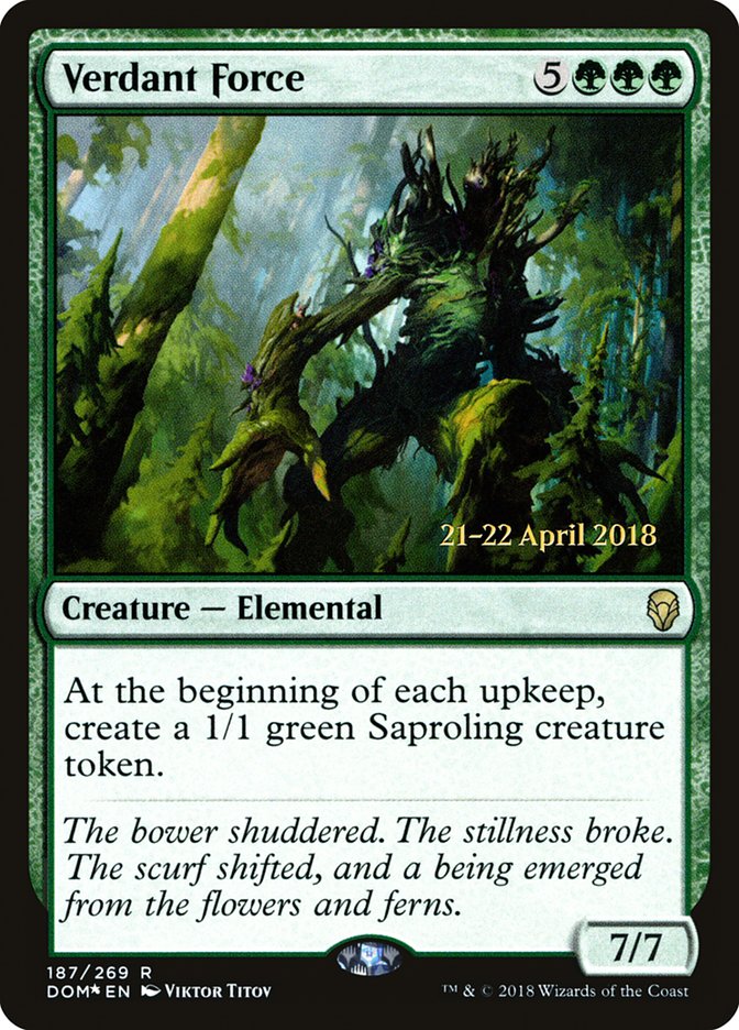 Verdant Force [Dominaria Prerelease Promos] | Tables and Towers