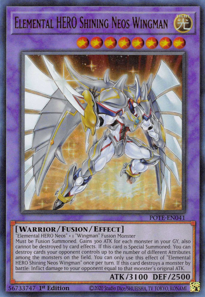 Elemental HERO Shining Neos Wingman [POTE-EN041] Ultra Rare | Tables and Towers