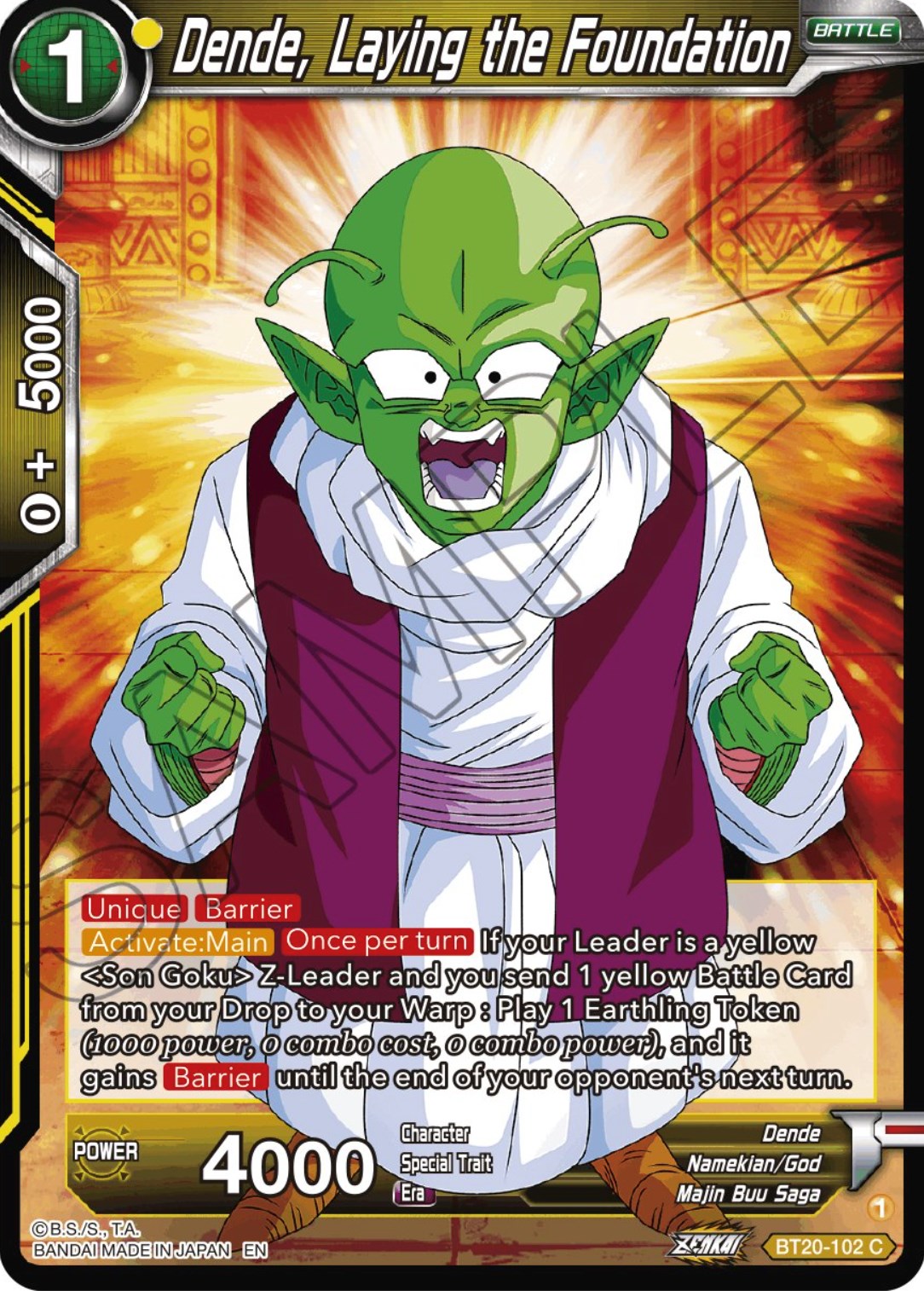 Dende, Laying the Foundation (BT20-102) [Power Absorbed] | Tables and Towers