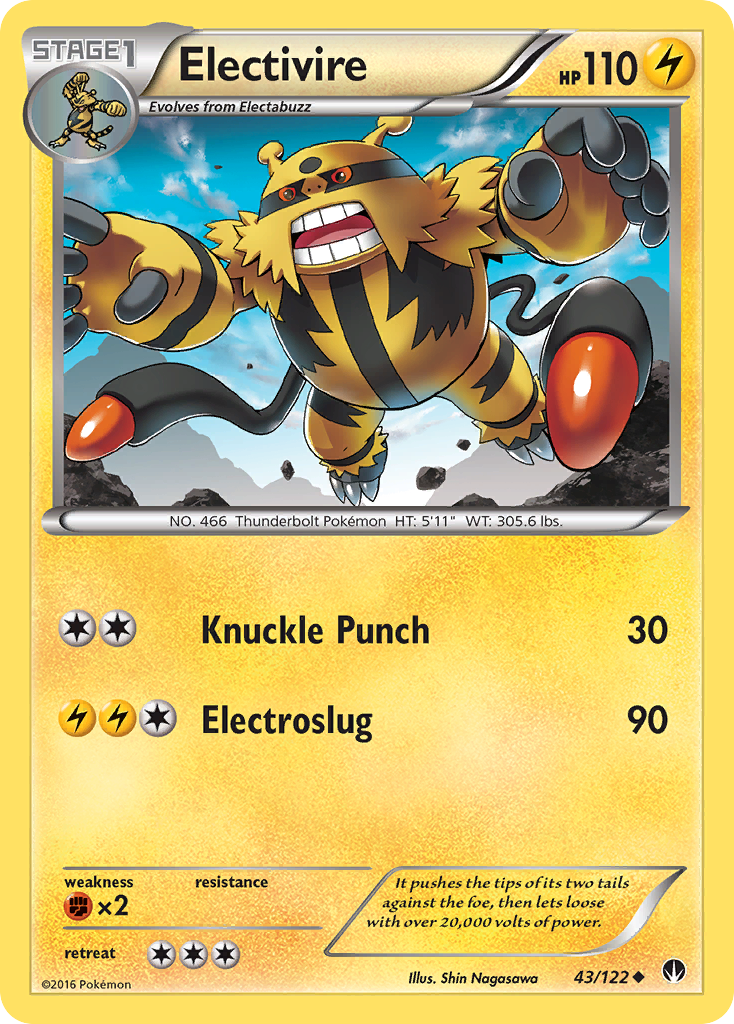 Electivire (43/122) [XY: BREAKpoint] | Tables and Towers