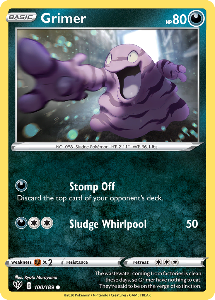 Grimer (100/189) [Sword & Shield: Darkness Ablaze] | Tables and Towers