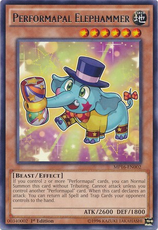 Performapal Elephammer [MP16-EN002] Rare | Tables and Towers