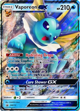 Vaporeon GX (SM172) (Jumbo Card) [Sun & Moon: Black Star Promos] | Tables and Towers