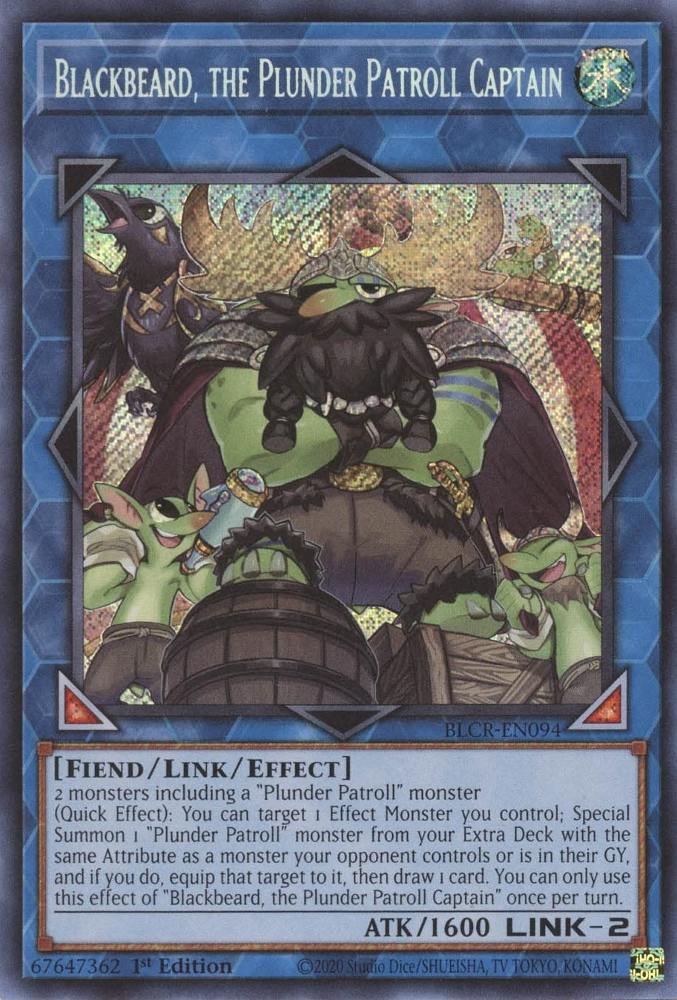 Blackbeard, the Plunder Patroll Captain [BLCR-EN094] Secret Rare | Tables and Towers