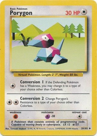 Porygon (39/102) [Base Set Unlimited] | Tables and Towers