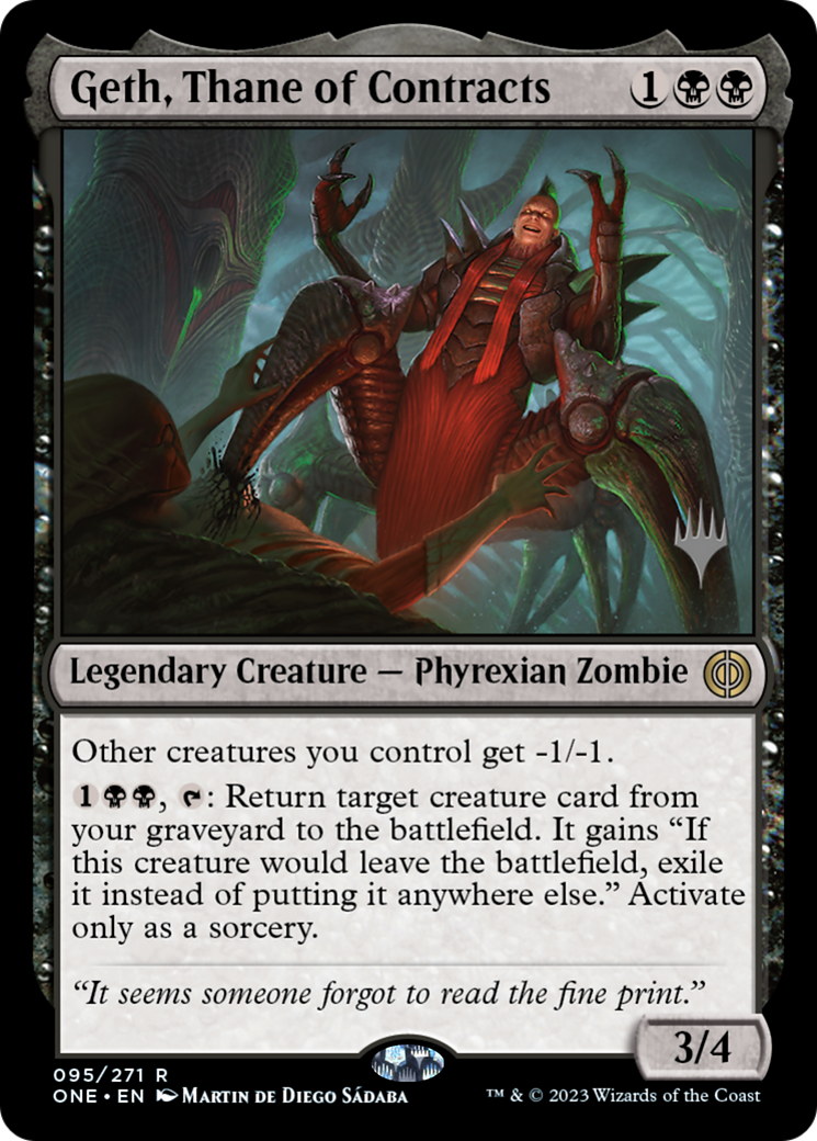 Geth, Thane of Contracts (Promo Pack) [Phyrexia: All Will Be One Promos] | Tables and Towers