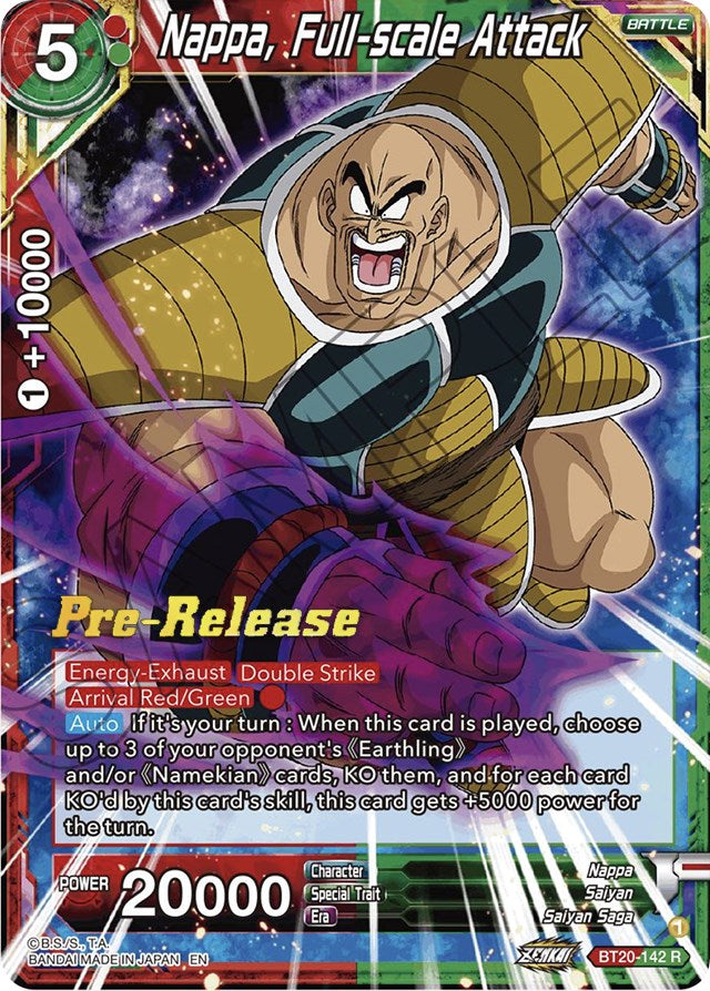 Nappa, Full-scale Attack (BT20-142) [Power Absorbed Prerelease Promos] | Tables and Towers