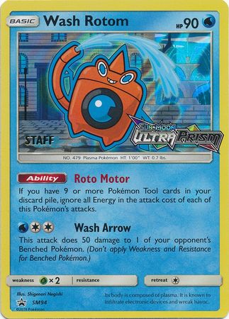 Wash Rotom (SM94) (Staff Prerelease Promo) [Sun & Moon: Black Star Promos] | Tables and Towers