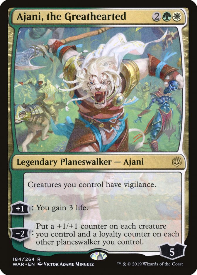 Ajani, the Greathearted (Promo Pack) [War of the Spark Promos] | Tables and Towers