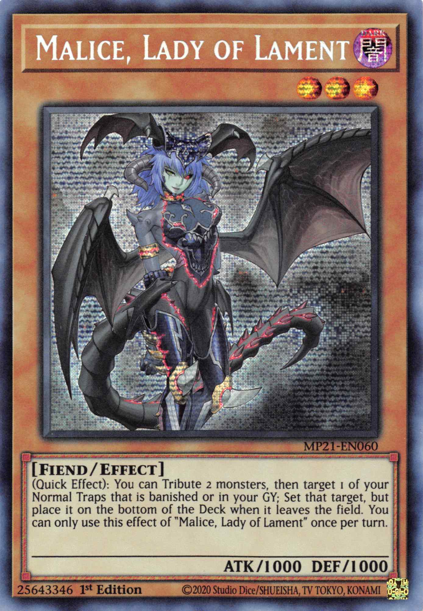 Malice, Lady of Lament [MP21-EN060] Prismatic Secret Rare | Tables and Towers